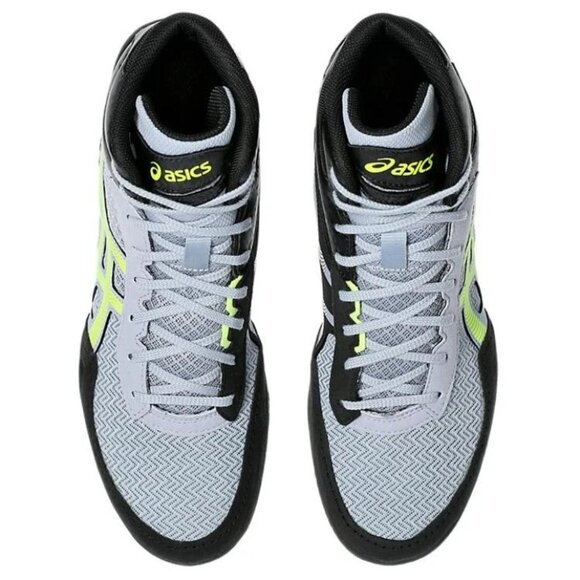 Asics Matcontrol 3 Grey Blue Safety Yellow 081A053-400 Wrestling Shoe Men's 7 - Picture 5 of 6